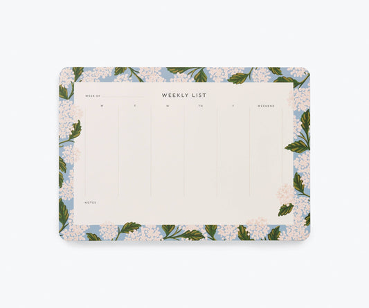 Hydrangea Weekly Desk Pad