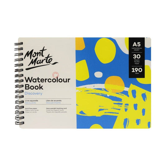Mont Marte Usa, Inc. - Watercolour Book Discovery A5 (5.8 x 8.3in) 30 Sheets 190gsm