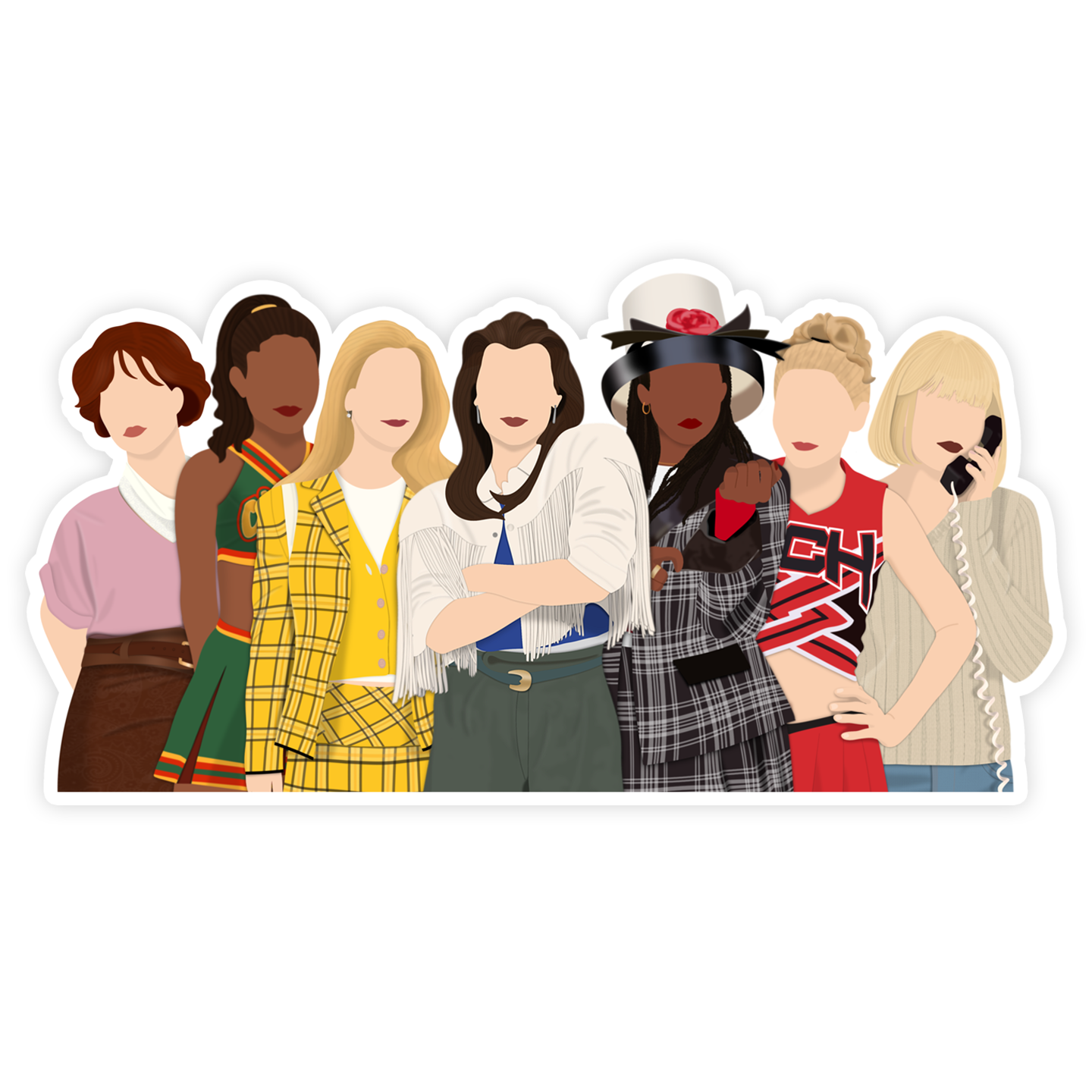 80's/90's Movie Icons Sticker - Clueless, Bring it On, etc