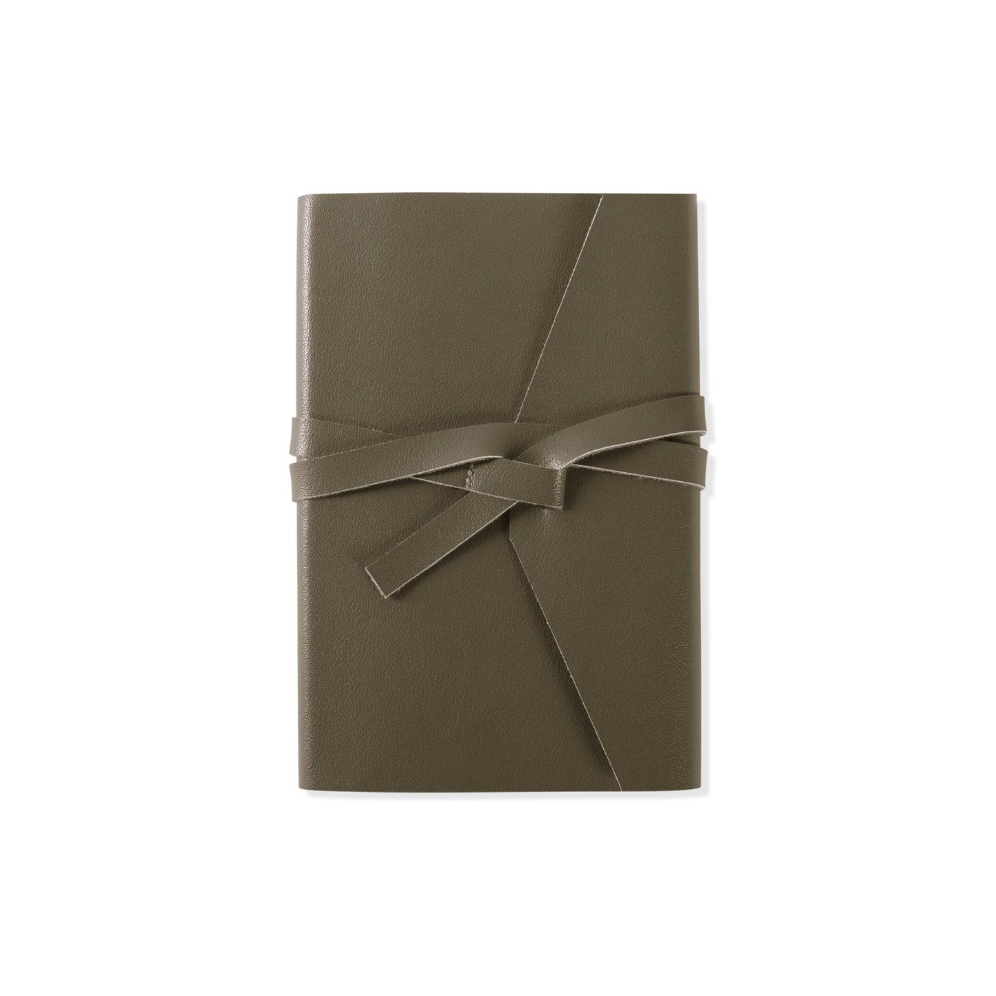 Tn Stitched Olive Vegan Leather Wrap Tie Journal