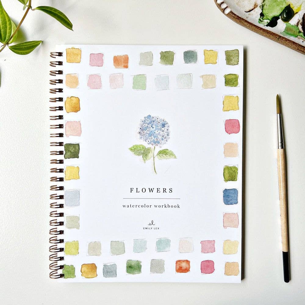 flowers watercolor workbook