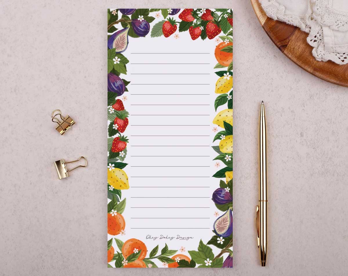 Desk Pad | To Do List | Stationery | Fruit & Floral Notepad