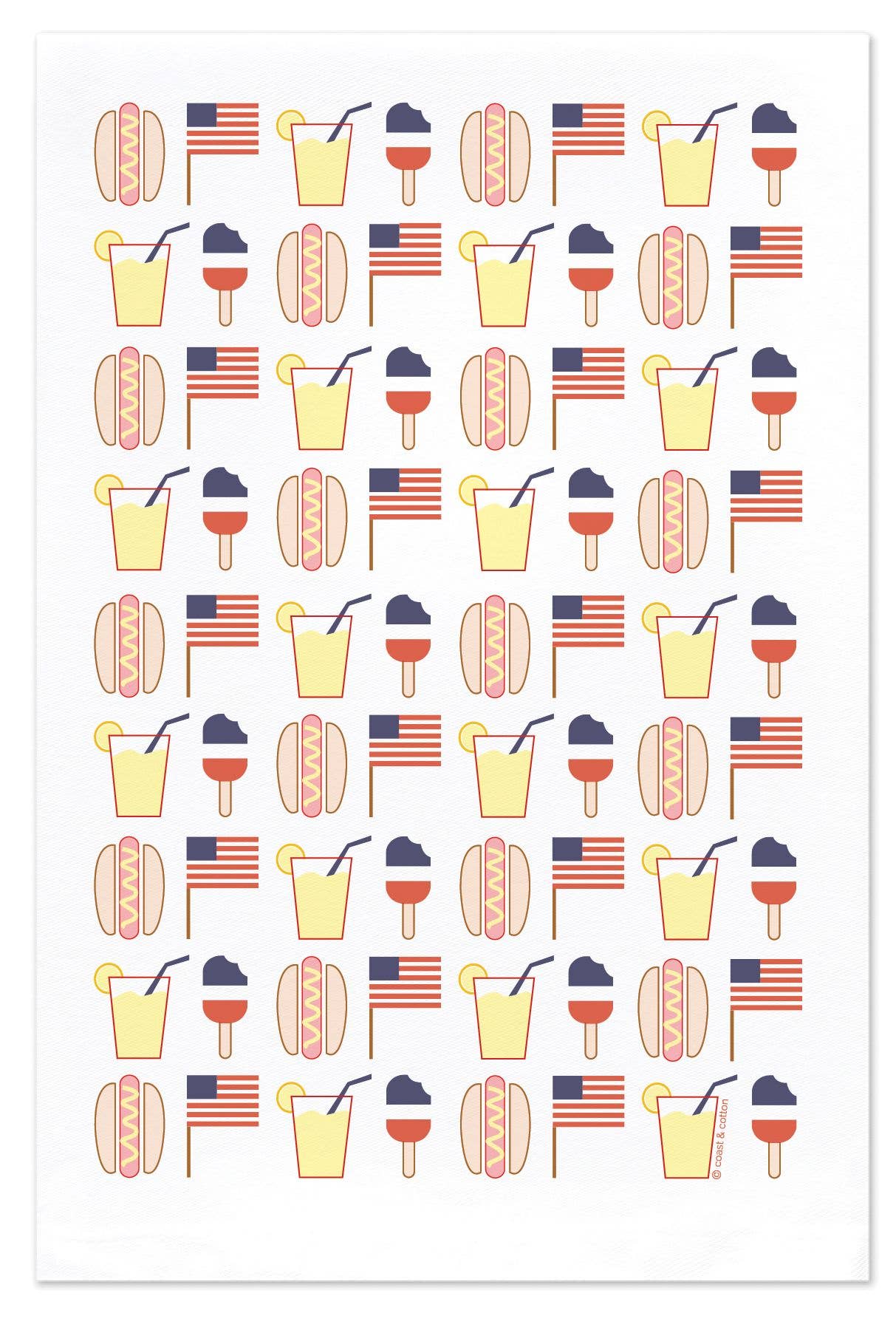 Hotdogs & Flags, Hand Towel
